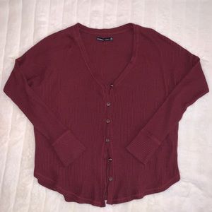 Abercrombie & Fitch Cardigan Button Up Maroon Top